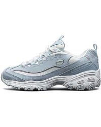 Skechers - (Wmns) D Lites Low Running Shoes Gs Bluewhite - Lyst