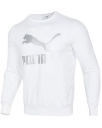 PUMA - Classics Logo Crew Large Logo Printing Sports Round Neck Pullover - Lyst