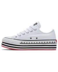 Converse Chuck Taylor All Star Super Platform Layer White Trainers | Lyst