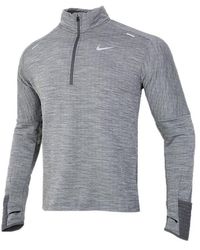 Nike - Sphere Dri-fit Half Zipper Fleece Stay Warm Running Training Long Sleeves Pullover Gray - Lyst