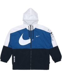 Nike - Sportswear Swoosh Contrast Color Stitching Sports Hooded Woven Jacket - Lyst