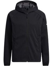 adidas - Softshell Jkt Outdoor Sports Solid Color Logo Fleece Lined Hooded Jacket - Lyst