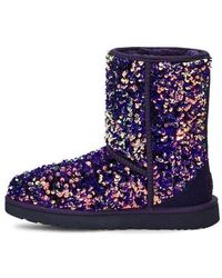 UGG - Classic Short Stellar Sequin Snow Boots Black - Lyst