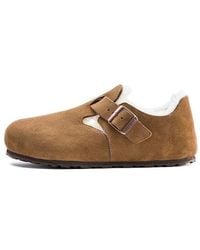 Birkenstock - London Shearling Suede Leather Narrow Fit 1014963 - Lyst
