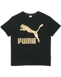 PUMA - (Wmns) Classic Logo Printing Round Neck Sports Short Sleeve - Lyst