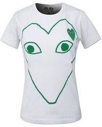 COMME DES GARÇONS PLAY - Heart Ourlined Shape Short Sleeve Tee - Lyst