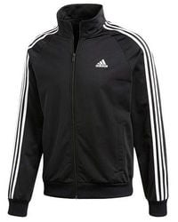 adidas - Logo Printing Side Stripe Stand Collar Sports Jacket - Lyst