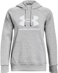 Under Armour - Rival Fleece Big Logo Hoodie Mod Light Heather - Lyst