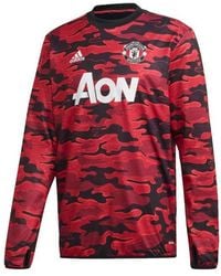 adidas - Mufc Pre Wrmtop 20-21 Season Camouflage Manchester United Soccer/Football Training Casual Sports Pullover - Lyst