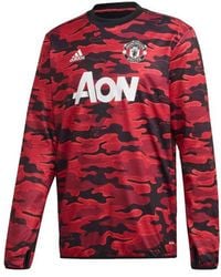 adidas - Mufc Pre Wrmtop 20-21 Season Camouflage Manchester United Soccer/Football Training Casual Sports Pullover - Lyst