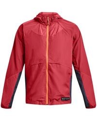 Under Armour - Rush Woven Full Zip Jacket 'Coral' - Lyst