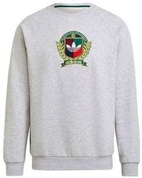 adidas - Originals C Crest Crew Team Logo Fleece Lined Stay Warm Round Neck Sports - Lyst