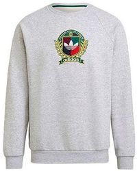 adidas - Originals C Crest Crew Team Logo Fleece Lined Stay Warm Round Neck Sports - Lyst