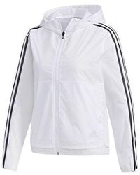 adidas - (Wmns) Three Stripes Printing Hooded Jacket - Lyst