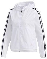 adidas - (Wmns) Three Stripes Printing Hooded Jacket - Lyst