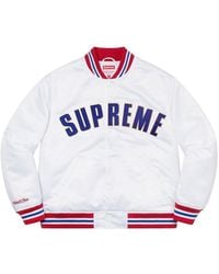 Supreme - X Mitchell & Ness Satin Varsity Jacket - Lyst