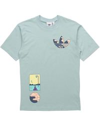 adidas - Originals Surreal Summer Sports Printing Knit Breathable Round Neck Short Sleeve - Lyst