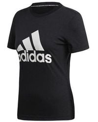 adidas - (Wmns) Logo Alphabet Printing Sports Short Sleeve - Lyst