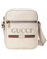 Gucci Print Messenger Bag in White for Men | Lyst