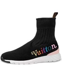 LOUIS VUITTON Stretch Fabric Aftergame Sneaker Boots 37 Black 698209