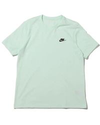 Nike - Embroidered Logo Micro Mark Solid Color Short Sleeve Green T-shirt - Lyst