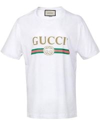 Gucci - Distressed Fake Logo T Shirt - Lyst