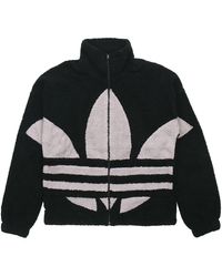 adidas - Originals Contrasting Colors Large Logo Pattern Lamb's Wool Jacket - Lyst
