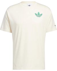 adidas - Originals Trefoil Leaves Back Large Logo Alphabet Printing Athleisure Casual Sports Short Sleeve T-Shirt - Lyst
