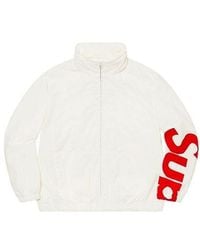 Supreme Spellout-Embroidered Track Jacket in Black for Men Supreme Spellout-Embroidered Track Jacket in Black for Men