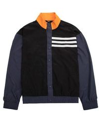 adidas - Bb Snap Jkt Athleisure Casual Sports Breathable Contrasting Colors Knit Stand Collar Jacket Black - Lyst