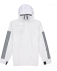 adidas - Plaid Applique Sports Hooded Shirt Jacket - Lyst