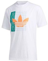 adidas - Originals Grid Tref Tee Retro Mesh Logo Printing Sports Round Neck Short Sleeve - Lyst
