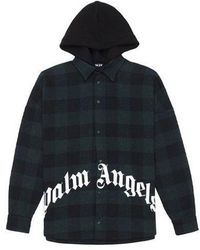 Palm Angels - Logo Print Hooded Overshirt - Lyst