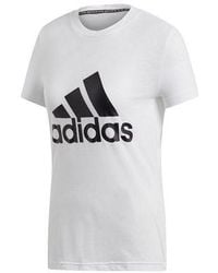 adidas - (Wmns) Logo Alphabet Printing Sports Short Sleeve - Lyst