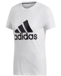 adidas - (Wmns) Logo Alphabet Printing Sports Short Sleeve - Lyst