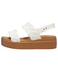 Crocs™ - Brooklyn Low Wedges Platform Sandals Chalk Woven 209977-0Wv - Lyst