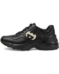 Gucci - Rhyton Interlocking G Leather Low-top Trainers - Lyst
