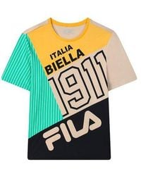 Fila - Contrast Color Stitching Logo Short Sleeve - Lyst