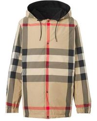 Burberry - Double Sided Classic Plaid Hooded Jacket Beige - Lyst