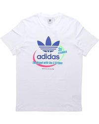 adidas - Originals Sports Printing Logo Pattern Round Neck Short Sleeve - Lyst