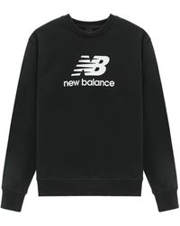 New Balance - Essentials Stacked Logo French Terry Crewneck Asia Sizing - Lyst