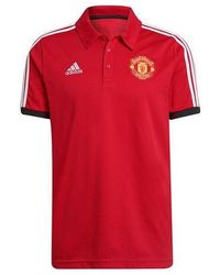 adidas - Manchester United Athleisure Casual Sports Short Sleeve Training Polo - Lyst