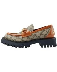 Gucci - gg Canvas Platform Loafers Horsebit - Lyst