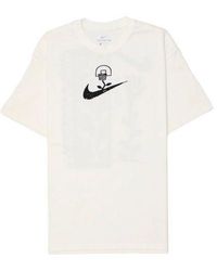 Nike - Basketball Sports Graffiti Printing Short Sleeve Us Edition Creamy - Lyst