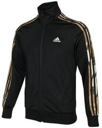adidas - 3S Tt Tric Camouflage Stripe Sports Knit Stand Collar Jacket Autumn - Lyst