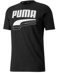 PUMA - Alphabet Printing Casual Short Sleeve - Lyst