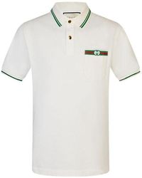 Gucci - Web Logo Cotton Polo - Lyst