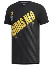 adidas - Neo Fav Brnd Gr T Large Logo Printing Knit Sports Short Sleeve - Lyst