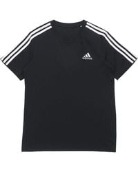 adidas - M 3S Sj T Sports Training Stripe Round Neck Short Sleeve - Lyst