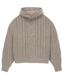 Fear Of God - Fw23 Cable Knit Hoodie 'Core Heather' - Lyst